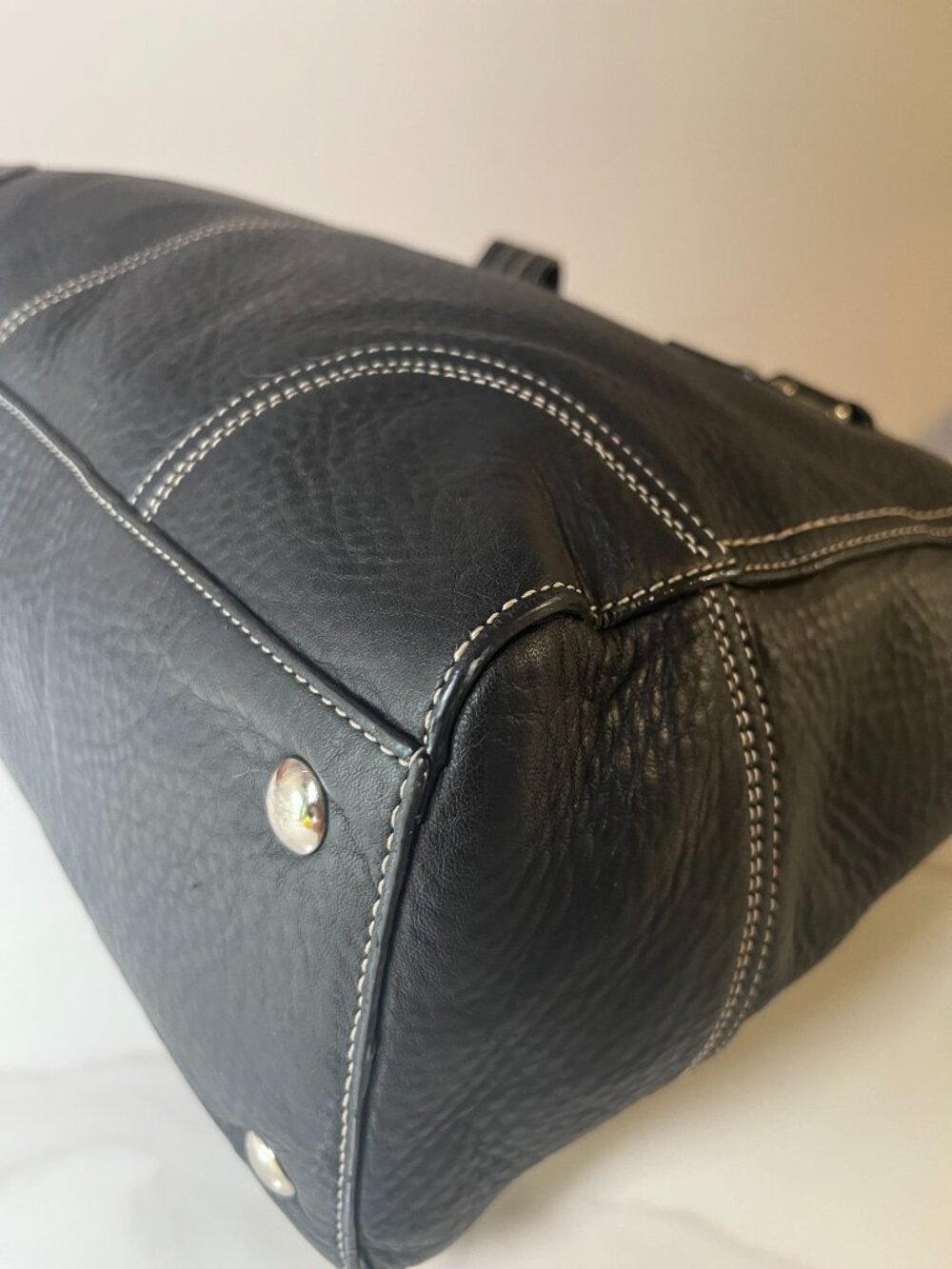 Coach Black Pebbled Leather Turnlock Tote Carryall F16960 EUC - Picture 12 of 16